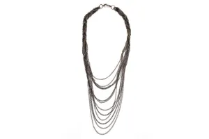 Entwined Necklace- Twisted Loop Necklace- Neckpiece